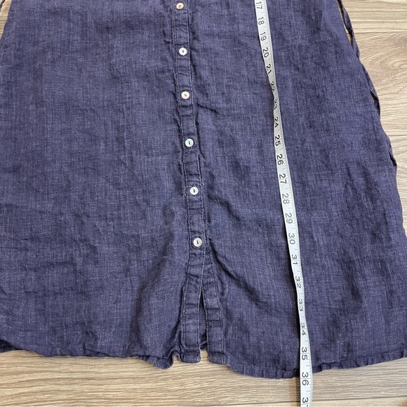 Malvin Royal Blue 100% Linen Belted Waist Safari Shirt Dress - Picture 8 of 9